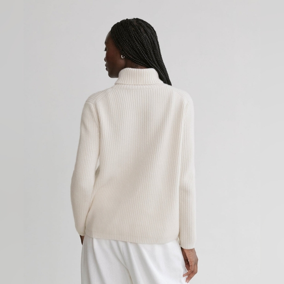 HP🎉 Jenni Kayne Cashmere Turtleneck Sweater Ivory White Oversized NWOT! - Picture 6 of 11